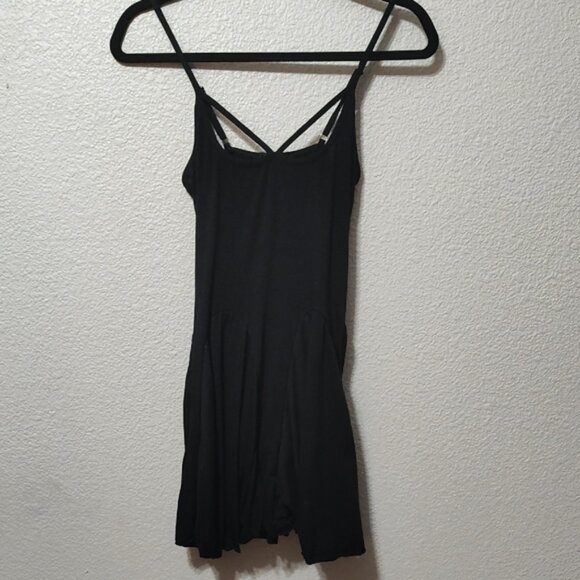 Adome Skater Flowy Mini Knit Black Strappy Sleeveless Dress Size Small Girly - Picture 1 of 6